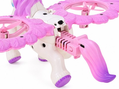 Dron zdalnie sterowany Latający JEDNOROŻEC PEGAZ - świeci na różowo RC0777