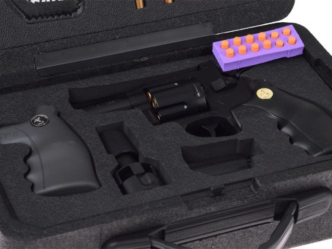 Pistolet REWOLWER - metalowy, automatyczny, zabawkowy + wymienne ele ZA6410