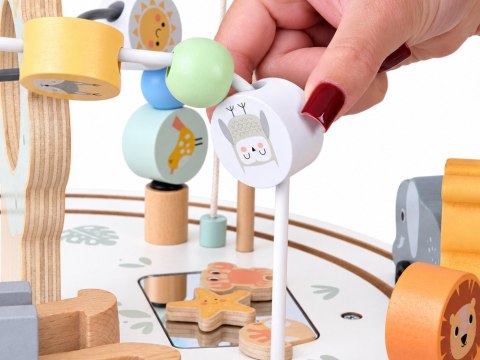 Drewniany Stolik Edukacyjny Sensoryczny Labirynt Kolejka Zwierzątka ZA6493