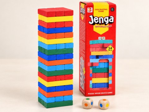 Gra zręcznościowa JENGA chwiejąca się wieża - klocki z drewna ZA6636