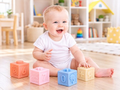 Gumowe klocki - miękkie, sensoryczne, pastelowe 12szt. ZA6635
