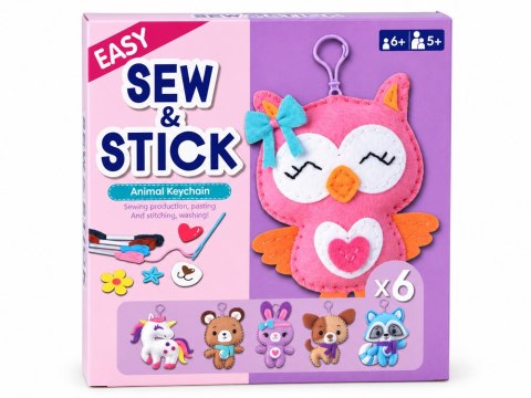 Zestaw do szycia i wyklejania DIY 6 ozdób breloków z filcu ZWIERZĘTA ZA6591