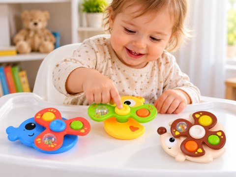 Zestaw spinnerów sensorycznych Pop It z przyssawkami x3 zwierzątka ZA6340